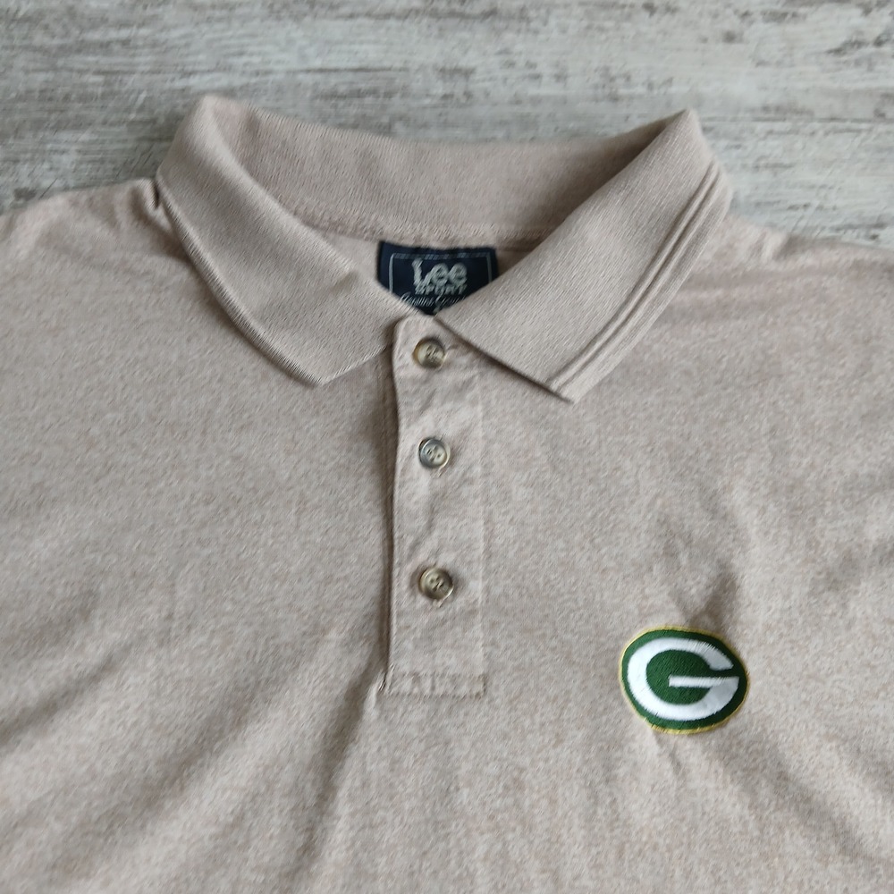 Lee Sport Green Bay Packers Polo Shirt Mens Large NFL Football Casualwear